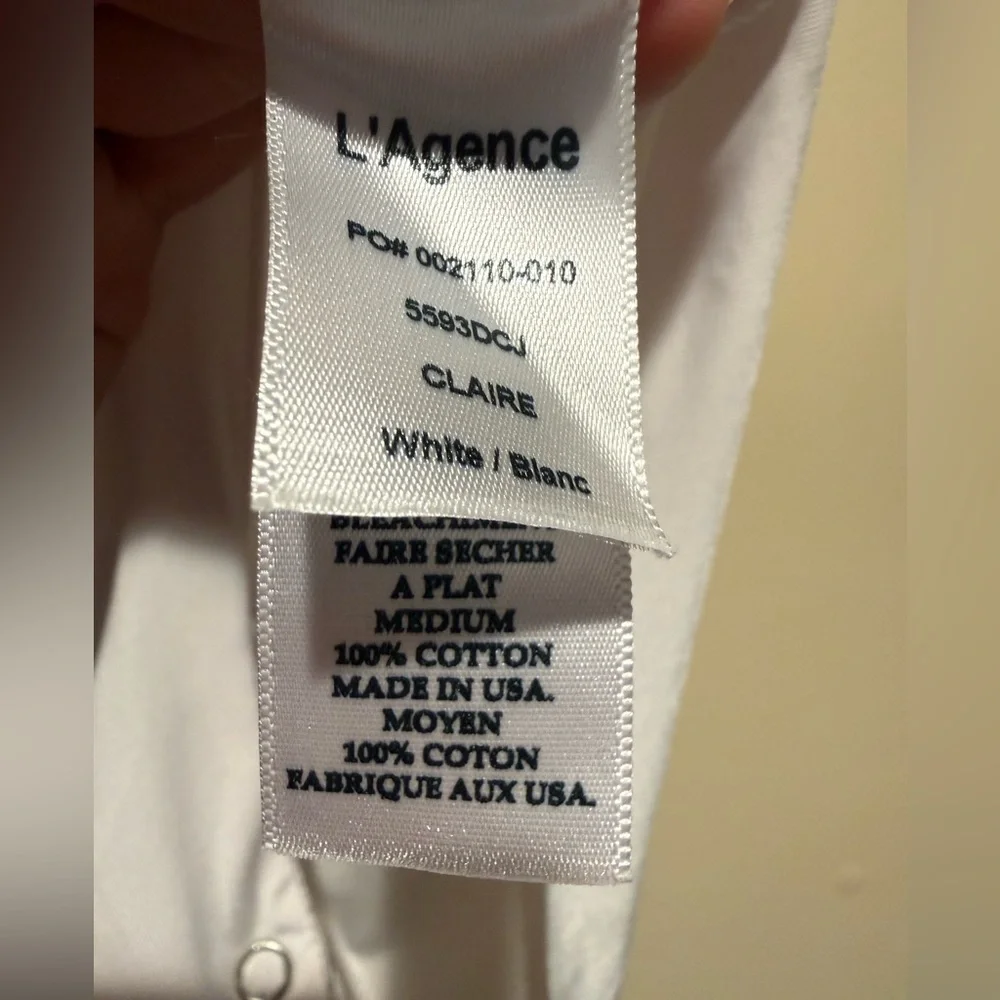 L'AGENCE Claire Short Sleeve Jersey Bodysuit medium - Picture 7 of 11